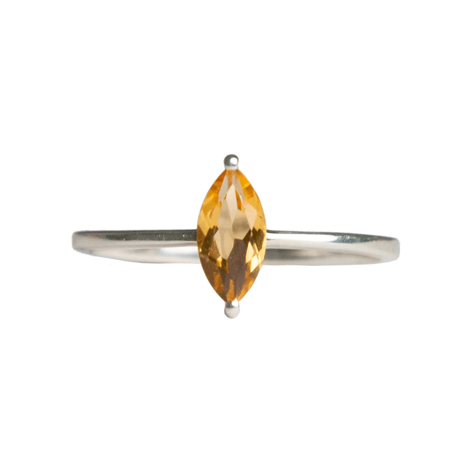 Citrine Faceted Marquise Cut Ring