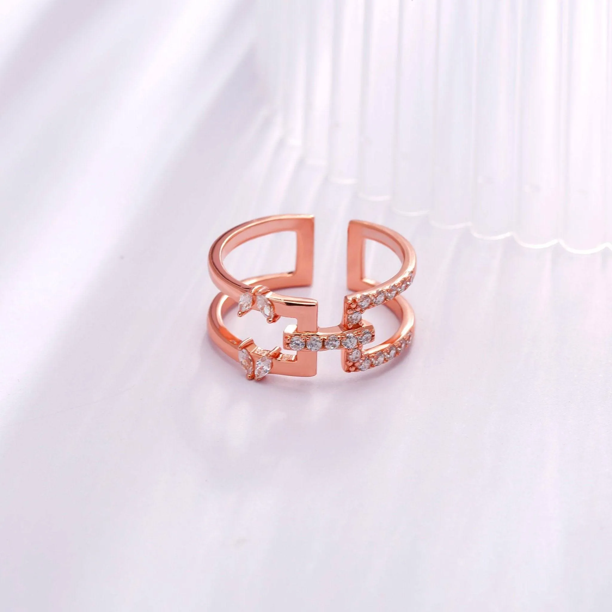 Cubic Zirconia Diamond Promise Statement Ring Jasmine Breeze Collection Designed by Golnaz Niazmand