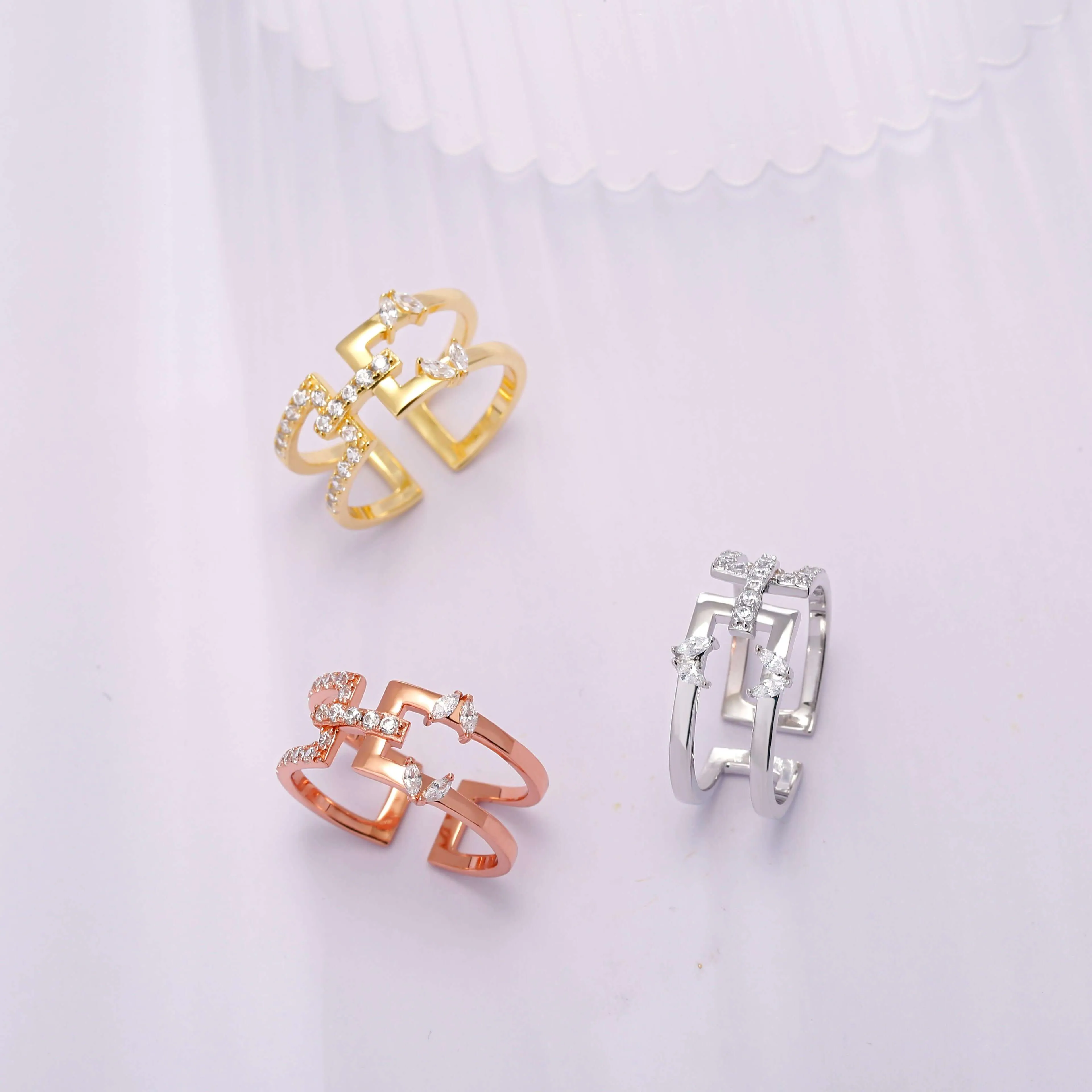 Cubic Zirconia Diamond Promise Statement Ring Jasmine Breeze Collection Designed by Golnaz Niazmand