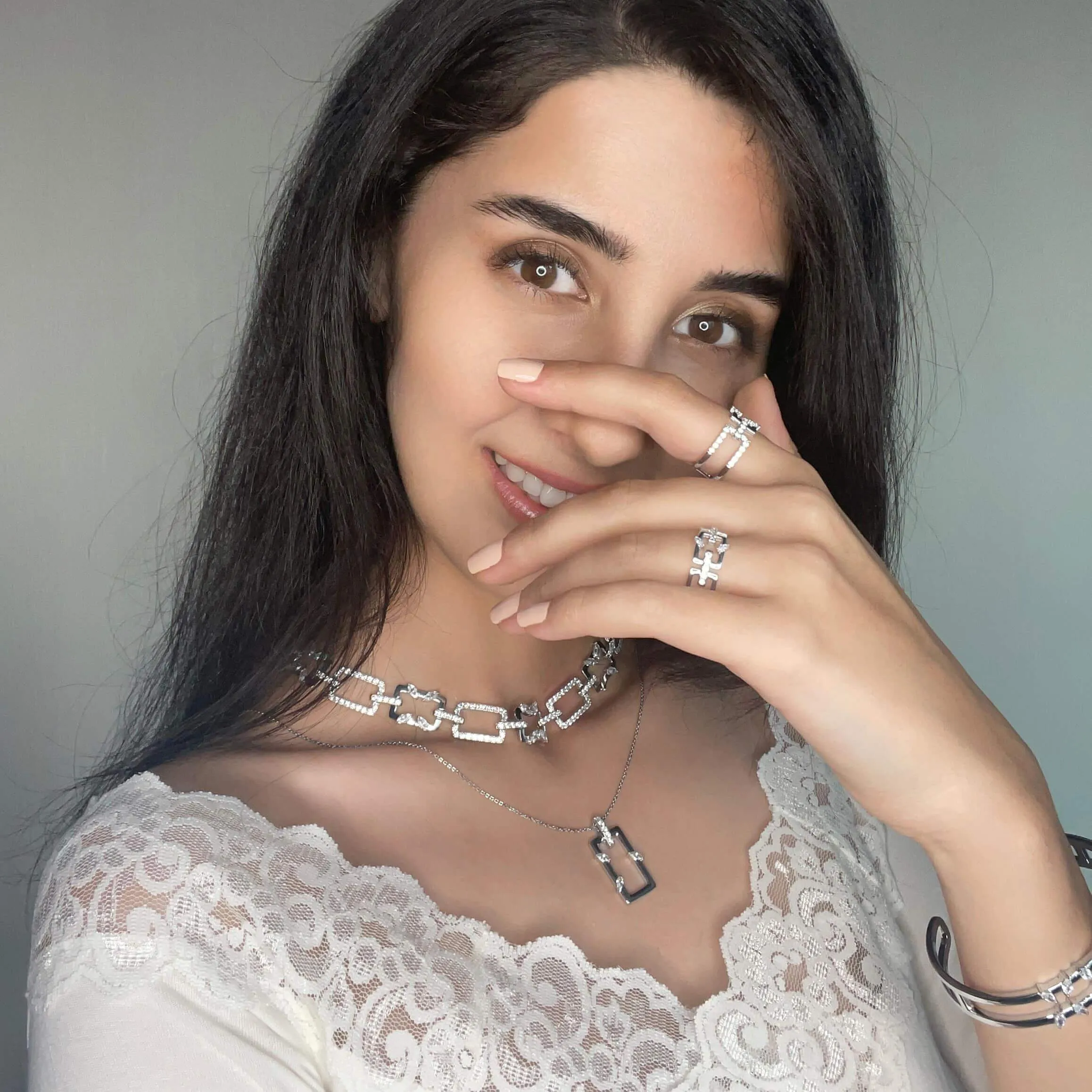 Cubic Zirconia Diamond Promise Statement Ring Jasmine Breeze Collection Designed by Golnaz Niazmand