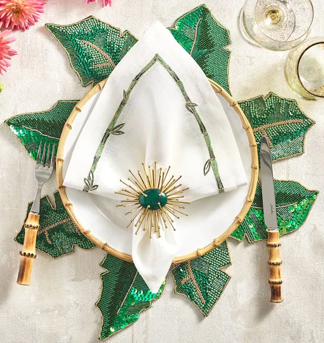 Emerald Gem Anemone 4-Pc. Napkin Ring Set