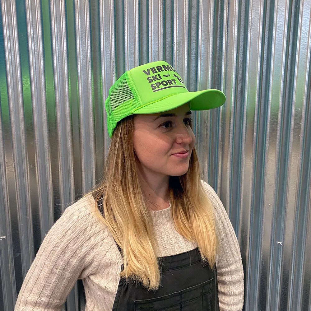 Paddleboarding Cow Trucker Hat - Neon Green