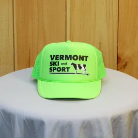 Paddleboarding Cow Trucker Hat - Neon Green