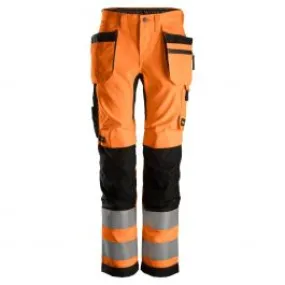 Snickers&#x20;6730&#x20;AllroundWork,&#x20;Women&#x27;s&#x20;High-Vis&#x20;Work&#x20;Trousers&#x2B;&#x20;Holster&#x20;Pockets,&#x20;Class&#x20;2&#x20;-&#x20;Orange&#x2F;Black