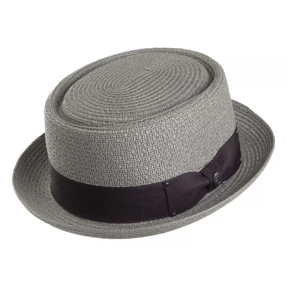 Toyo Braided Pork Pie Hat Grey Wholesale Pack